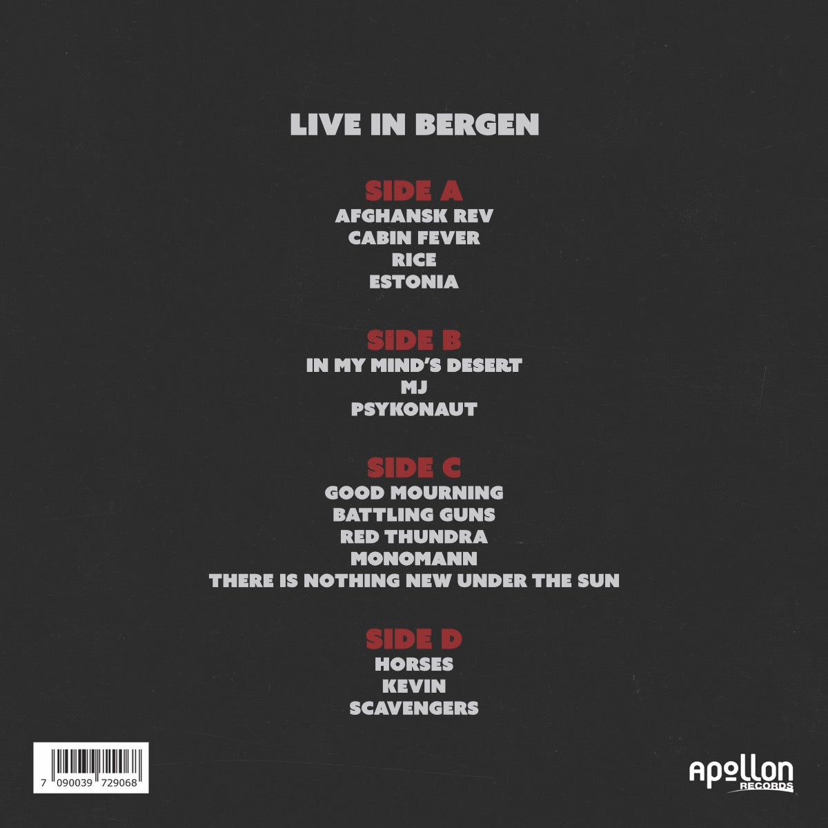 Live In Bergen - Red & Black Vinyl Double LP (RSD 2026)